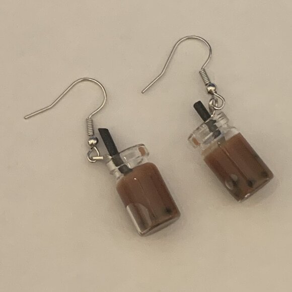 Coffee Earring, Funny Food Earring, Gift Idea, Smoothie Earring, Late Earring - Picture 4 of 5